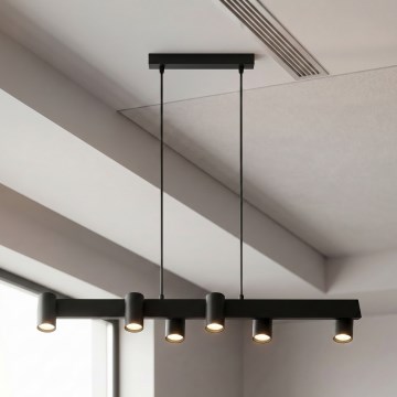 Brilagi - Suspension sur câble SELE 6xGU10/30W/230V noire