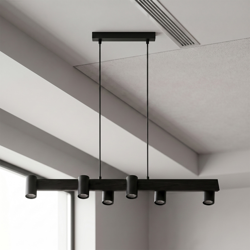 Brilagi - Suspension sur câble SELE 6xGU10/30W/230V noire
