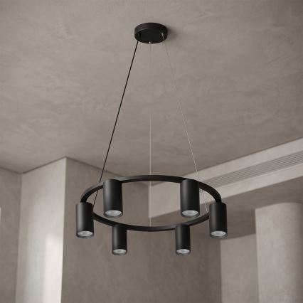 Brilagi - Suspension sur câble SELE 6xGU10/30W/230V noire