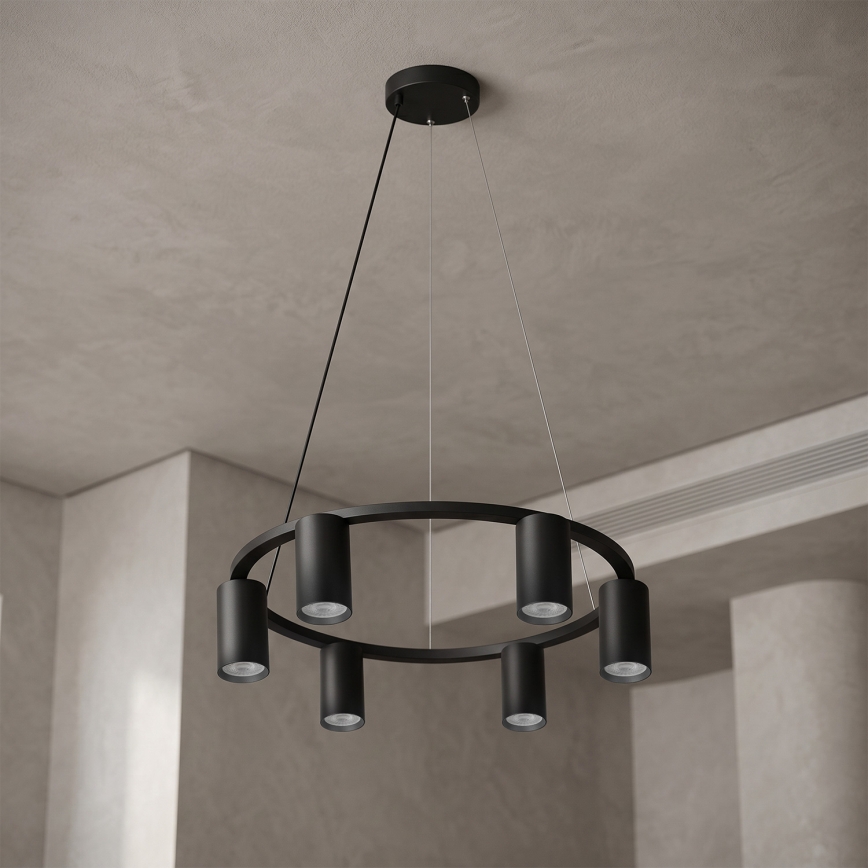 Brilagi - Suspension sur câble SELE 6xGU10/30W/230V noire