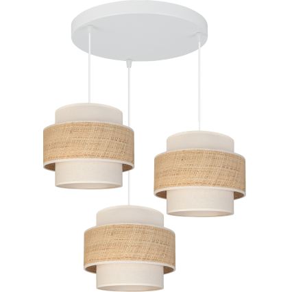 Brilagi - Suspension sur câble SPACE 3x E27/60 W/230 V, Ø 40 cm, beige/crème