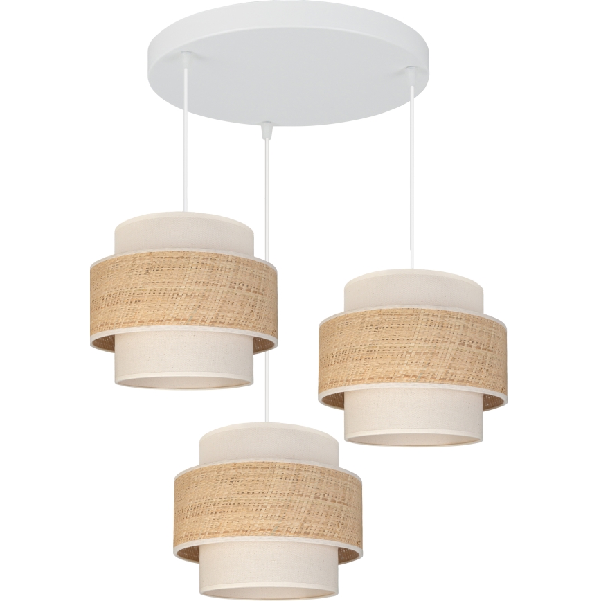 Brilagi - Suspension sur câble SPACE 3x E27/60 W/230 V, Ø 40 cm, beige/crème