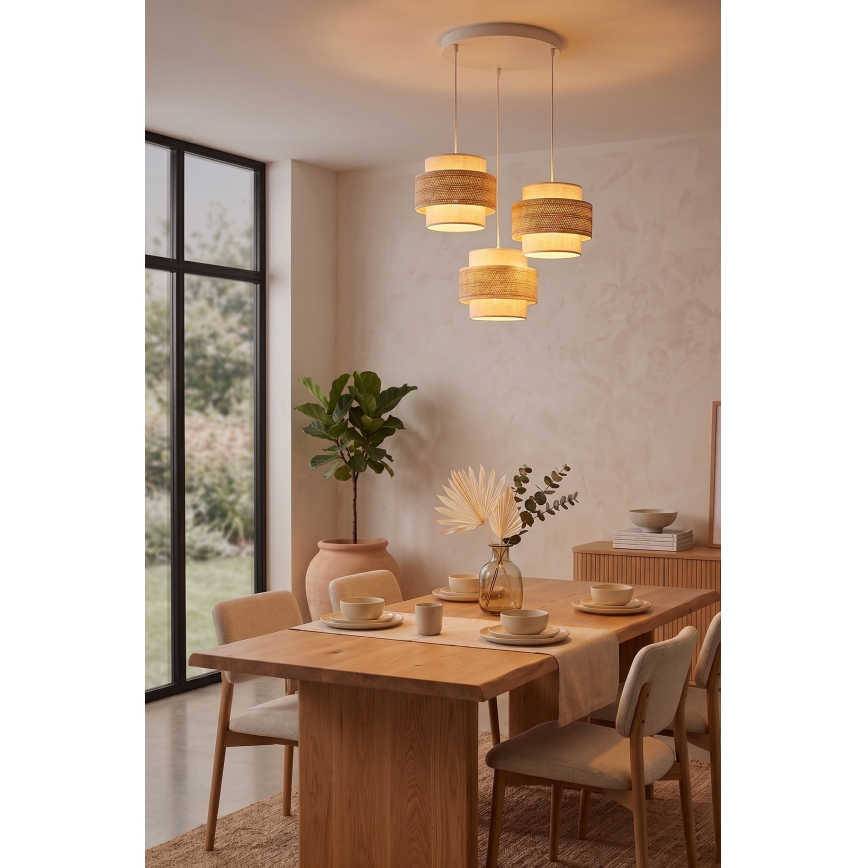 Brilagi - Suspension sur câble SPACE 3x E27/60 W/230 V, Ø 40 cm, beige/crème