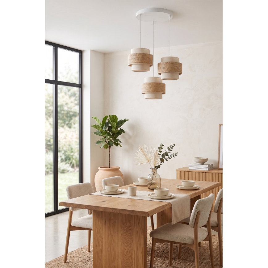 Brilagi - Suspension sur câble SPACE 3x E27/60 W/230 V, Ø 40 cm, beige/crème