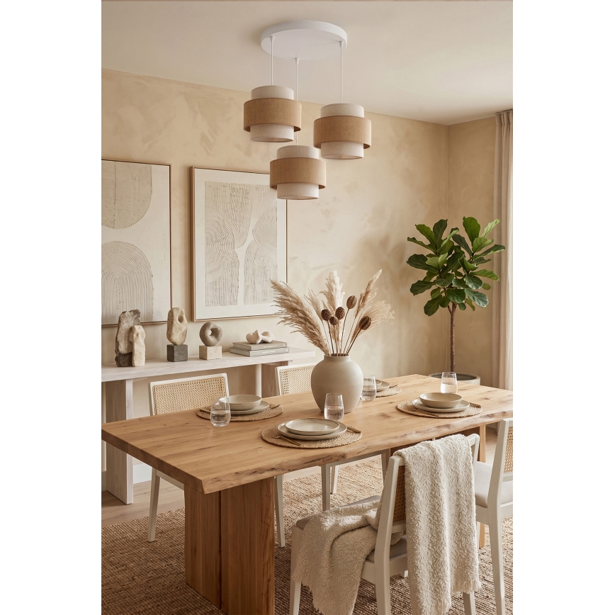 Brilagi - Suspension sur câble SPACE 3xE27/60W/230V Ø 40 cm beige/crème