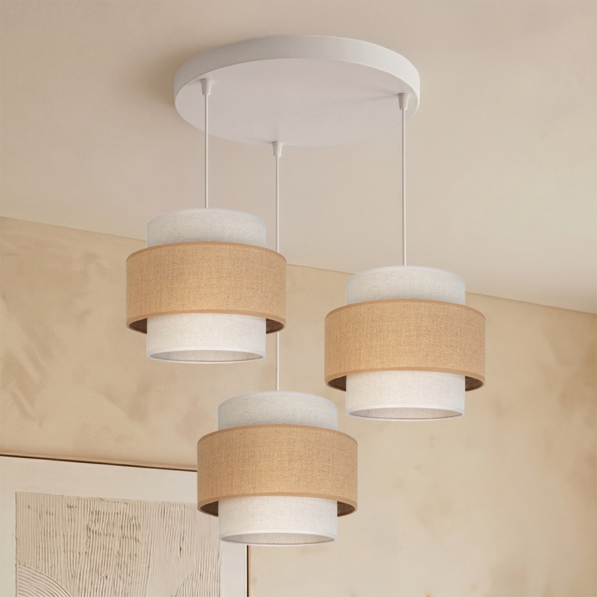 Brilagi - Suspension sur câble SPACE 3xE27/60W/230V Ø 40 cm beige/crème