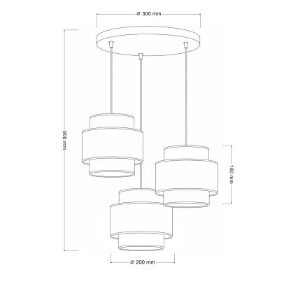 Brilagi - Suspension sur câble SPACE 3xE27/60W/230V Ø 40 cm beige/crème