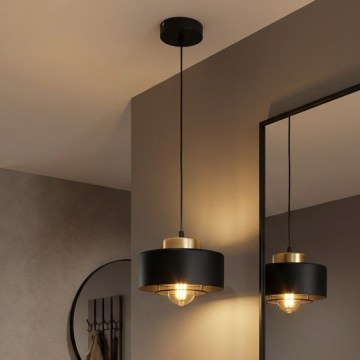 Brilagi - Suspension sur câble SPRING 1xE27/60W/230V Ø 20 cm noir/doré