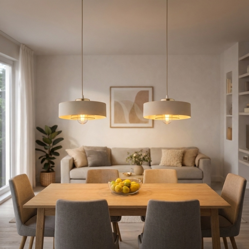 Brilagi - Suspension sur câble SPRING 1xE27/60W/230V Ø 30 cm beige/doré