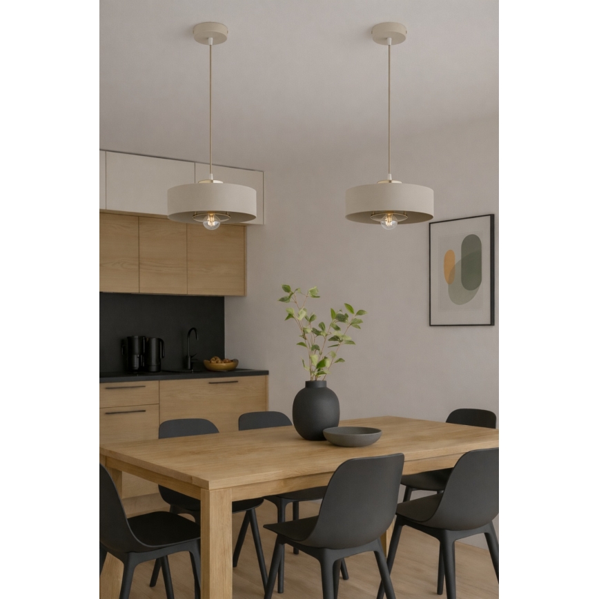 Brilagi - Suspension sur câble SPRING 1xE27/60W/230V Ø 30 cm beige/doré