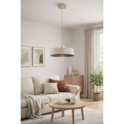 Brilagi - Suspension sur câble SPRING 1xE27/60W/230V Ø 30 cm beige/doré