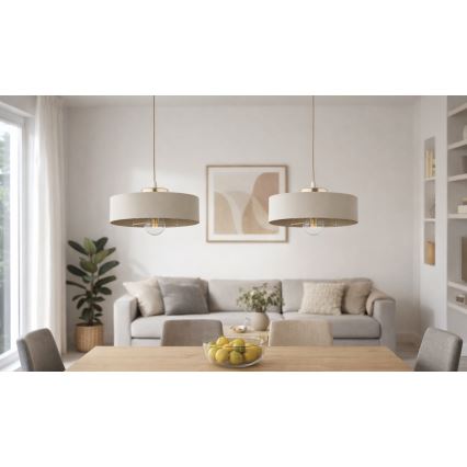 Brilagi - Suspension sur câble SPRING 1xE27/60W/230V Ø 30 cm beige/doré