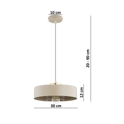 Brilagi - Suspension sur câble SPRING 1xE27/60W/230V Ø 30 cm beige/doré