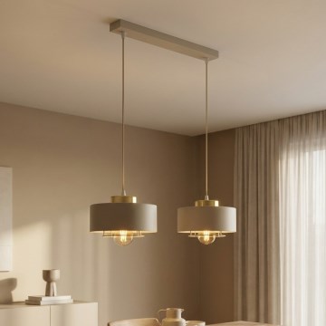 Brilagi - Suspension sur câble SPRING 2xE27/60W/230V beige/doré