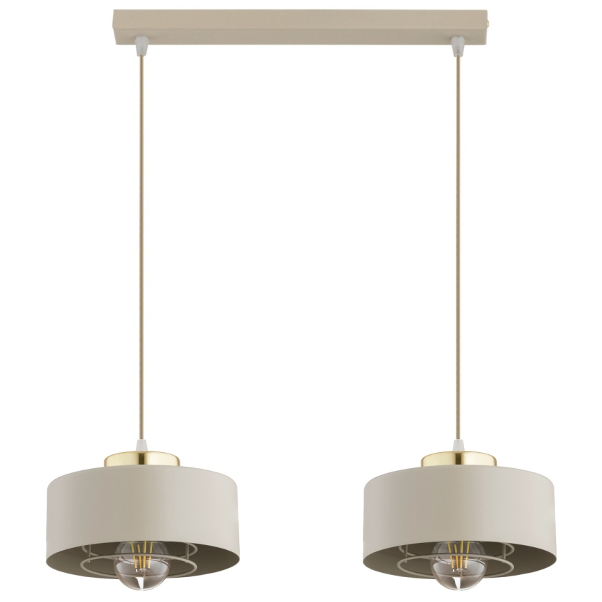 Brilagi - Suspension sur câble SPRING 2xE27/60W/230V beige/doré