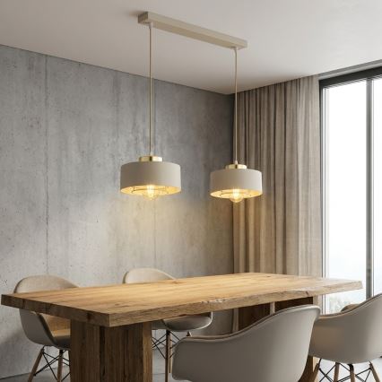 Brilagi - Suspension sur câble SPRING 2xE27/60W/230V beige/doré