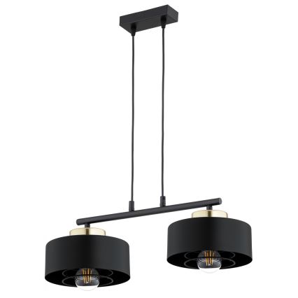 Brilagi - Suspension sur câble SPRING 2xE27/60W/230V noir/doré