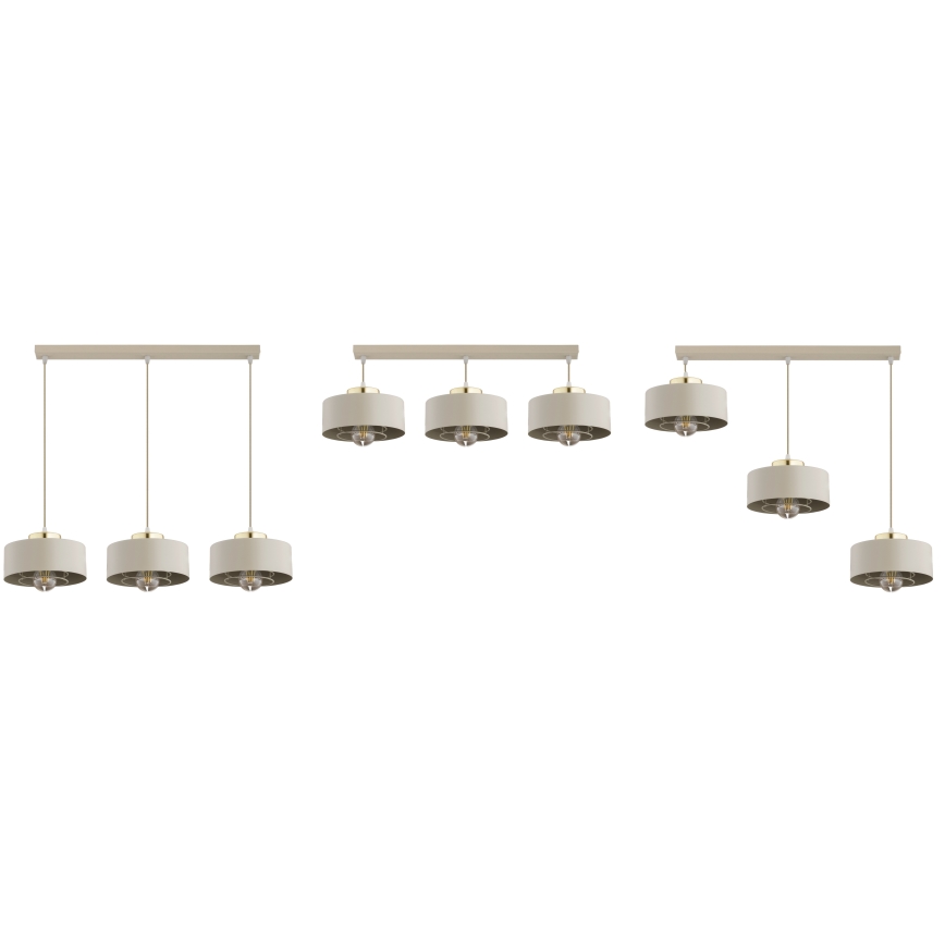 Brilagi - Suspension sur câble SPRING 3xE27/60W/230V beige/doré