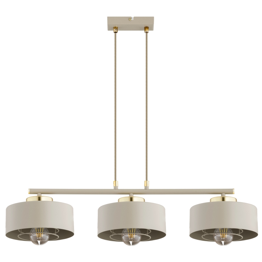 Brilagi - Suspension sur câble SPRING 3xE27/60W/230V beige/doré
