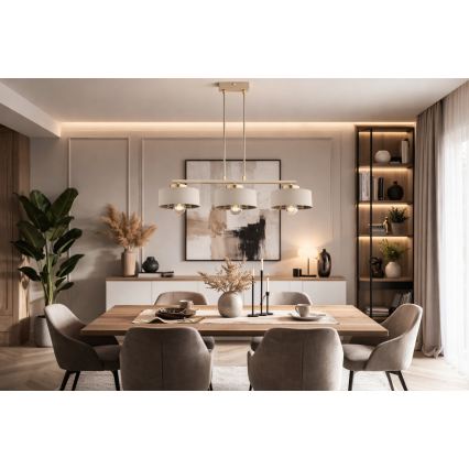 Brilagi - Suspension sur câble SPRING 3xE27/60W/230V beige/doré