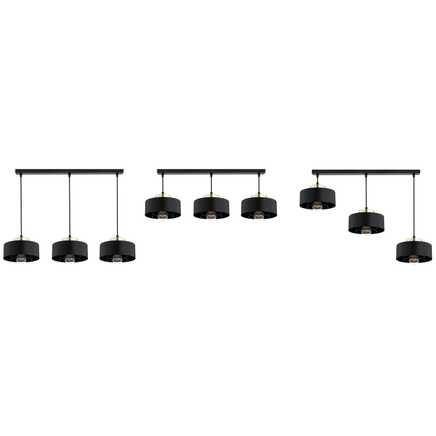 Brilagi - Suspension sur câble SPRING 3xE27/60W/230V noir/doré