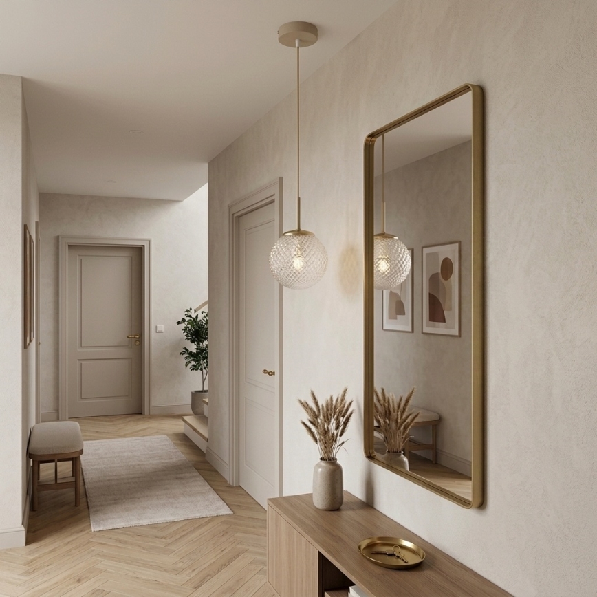 Brilagi - Suspension sur câble STELLA 1xE27/60W/230V Ø 15 cm beige/doré
