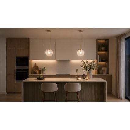 Brilagi - Suspension sur câble STELLA 1xE27/60W/230V Ø 15 cm beige/doré