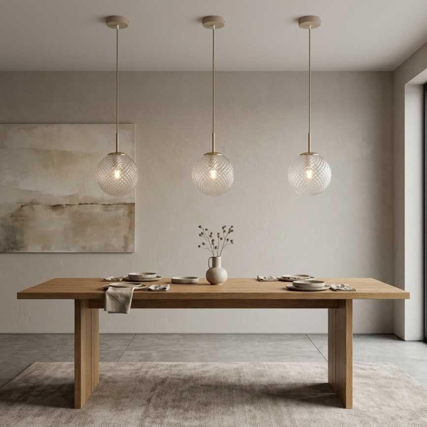 Brilagi - Suspension sur câble STELLA 1xE27/60W/230V Ø 15 cm beige/doré