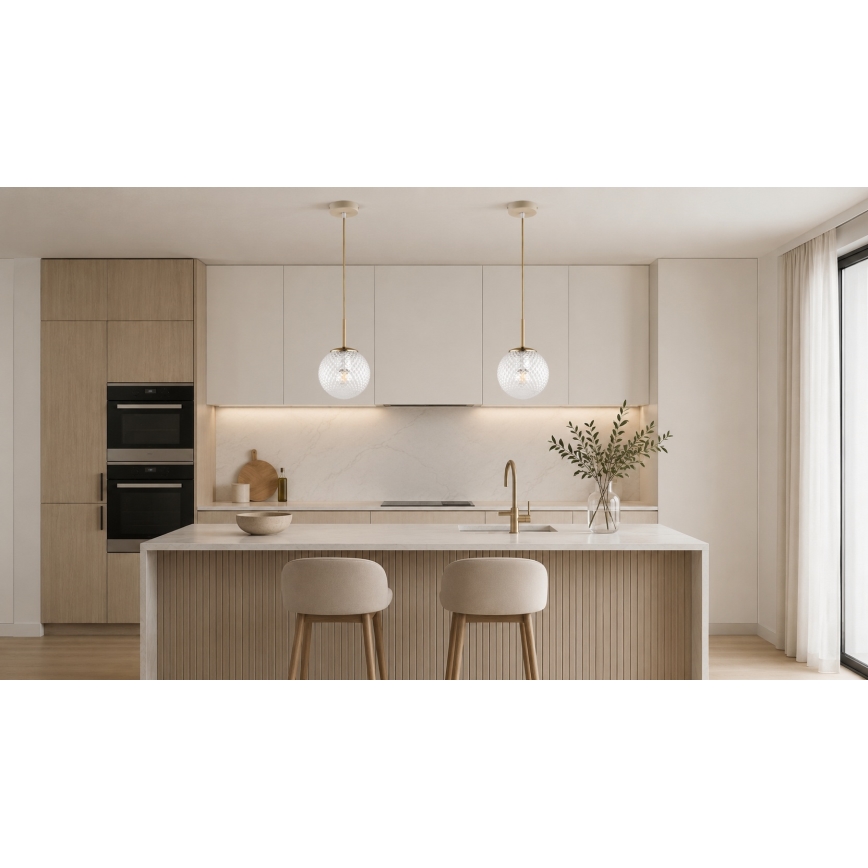 Brilagi - Suspension sur câble STELLA 1xE27/60W/230V Ø 15 cm beige/doré