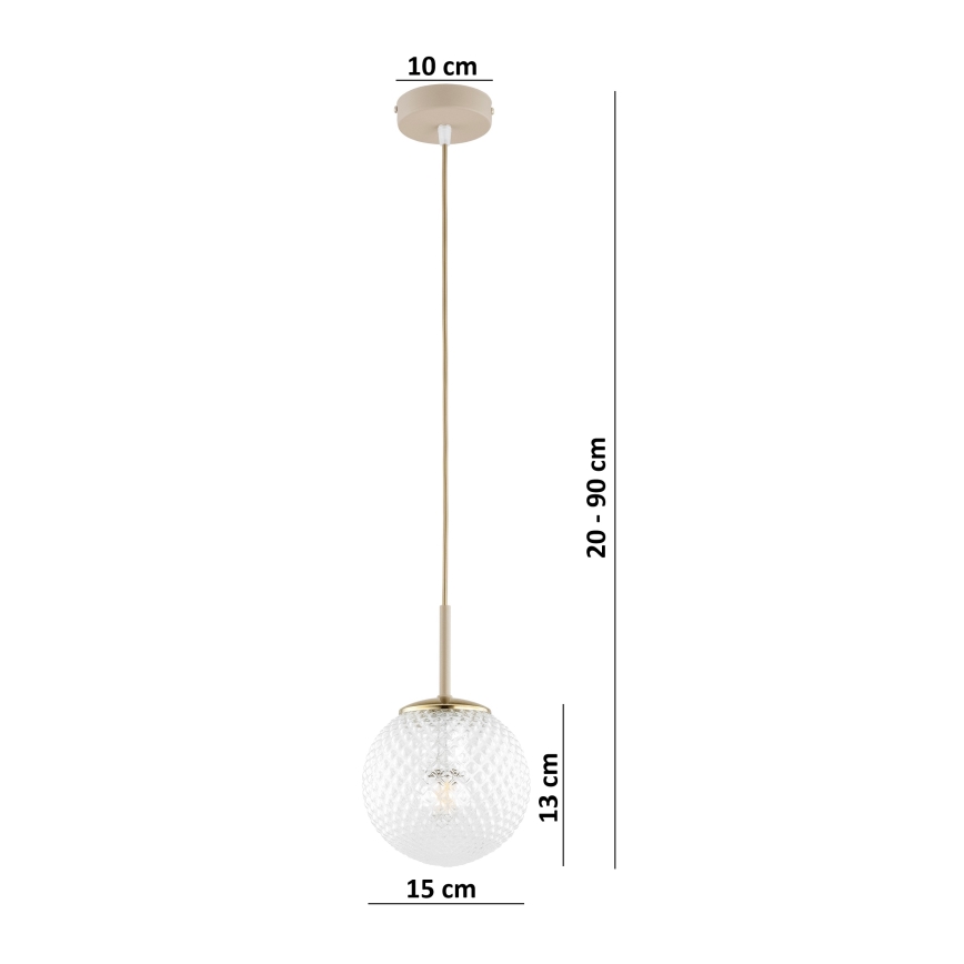 Brilagi - Suspension sur câble STELLA 1xE27/60W/230V Ø 15 cm beige/doré