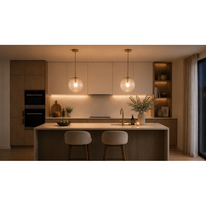 Brilagi - Suspension sur câble STELLA 1xE27/60W/230V Ø 18 cm beige/doré