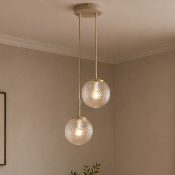 Brilagi - Suspension sur câble STELLA 2xE27/60W/230V beige/doré