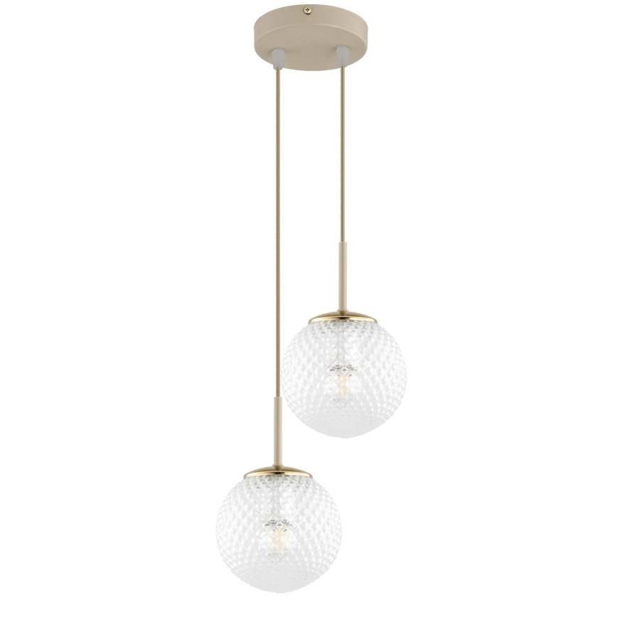 Brilagi - Suspension sur câble STELLA 2xE27/60W/230V beige/doré