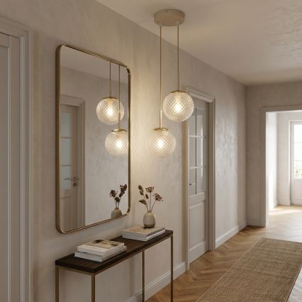 Brilagi - Suspension sur câble STELLA 2xE27/60W/230V beige/doré