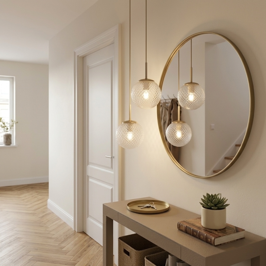 Brilagi - Suspension sur câble STELLA 2xE27/60W/230V beige/doré