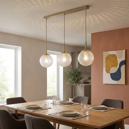 Brilagi - Suspension sur câble STELLA 3xE27/60W/230V beige/doré