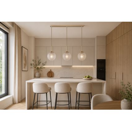 Brilagi - Suspension sur câble STELLA 3xE27/60W/230V beige/doré