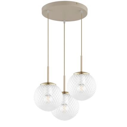 Brilagi - Suspension sur câble STELLA 3xE27/60W/230V beige/doré