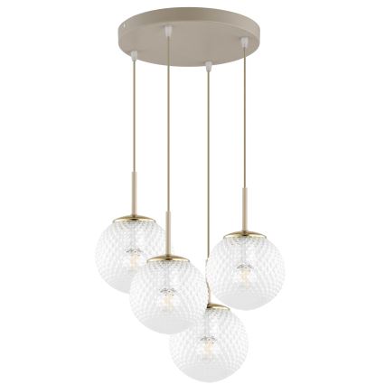 Brilagi - Suspension sur câble STELLA 4xE27/60W/230V beige/doré
