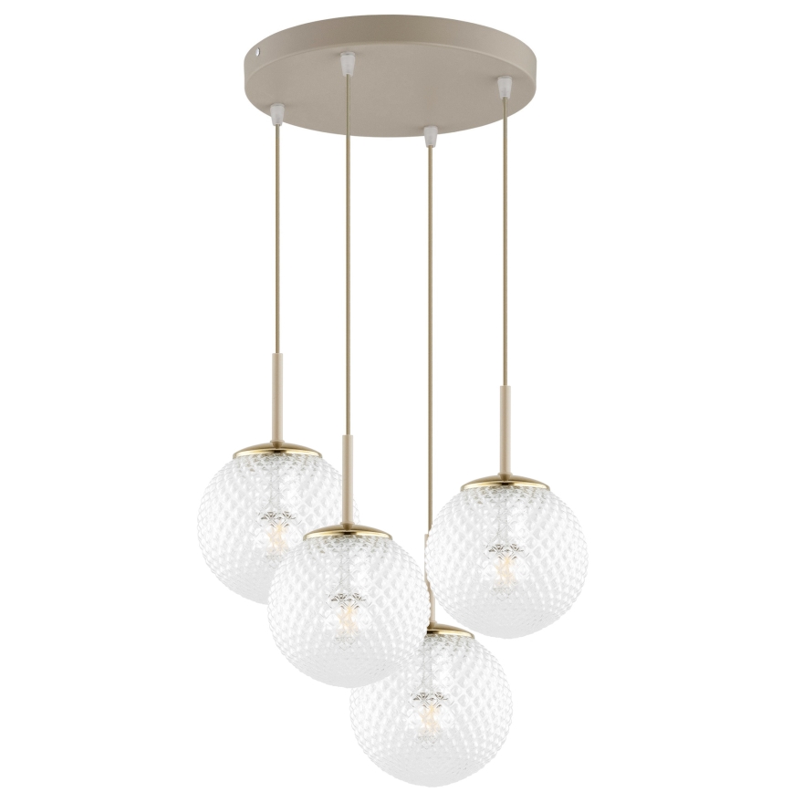 Brilagi - Suspension sur câble STELLA 4xE27/60W/230V beige/doré