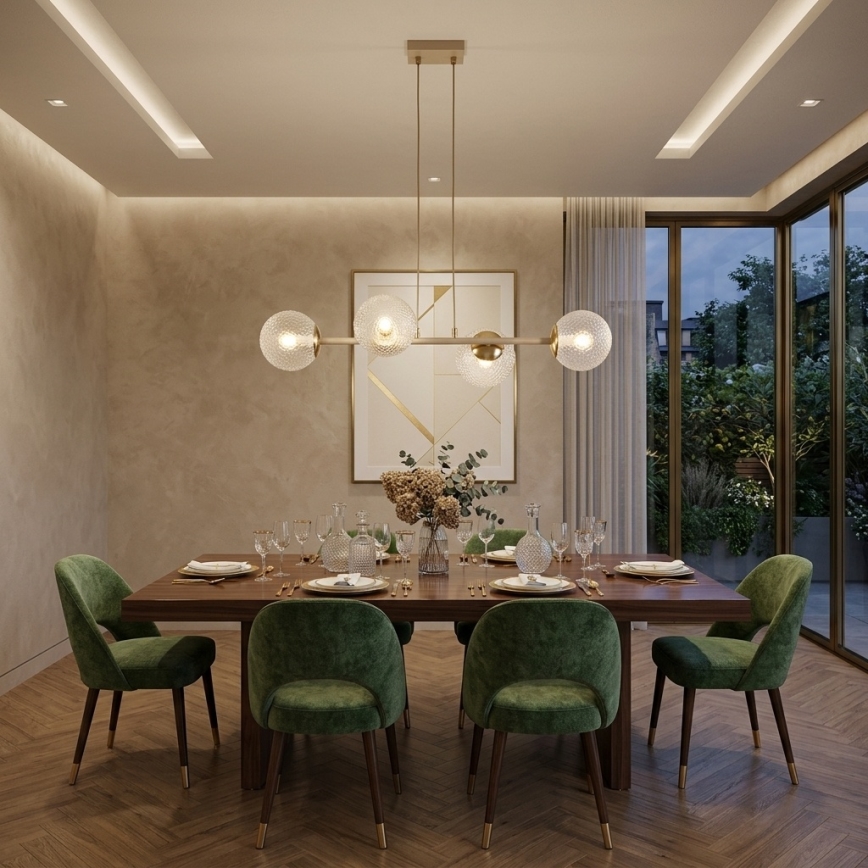 Brilagi - Suspension sur câble STELLA 4xE27/60W/230V beige/doré