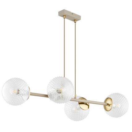 Brilagi - Suspension sur câble STELLA 4xE27/60W/230V beige/doré