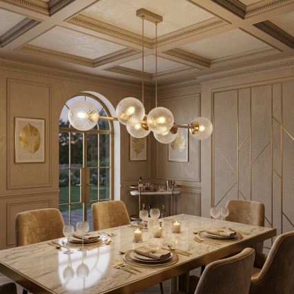 Brilagi - Suspension sur câble STELLA 6xE27/60W/230V beige/or