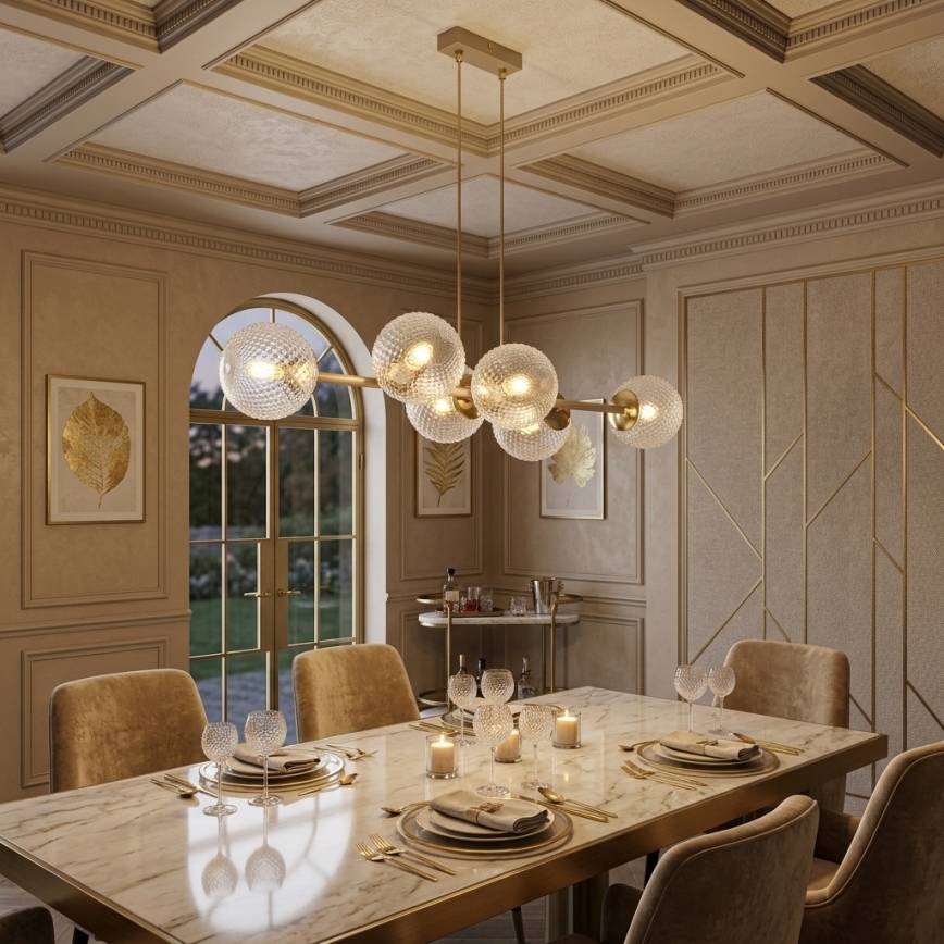 Brilagi - Suspension sur câble STELLA 6xE27/60W/230V beige/or