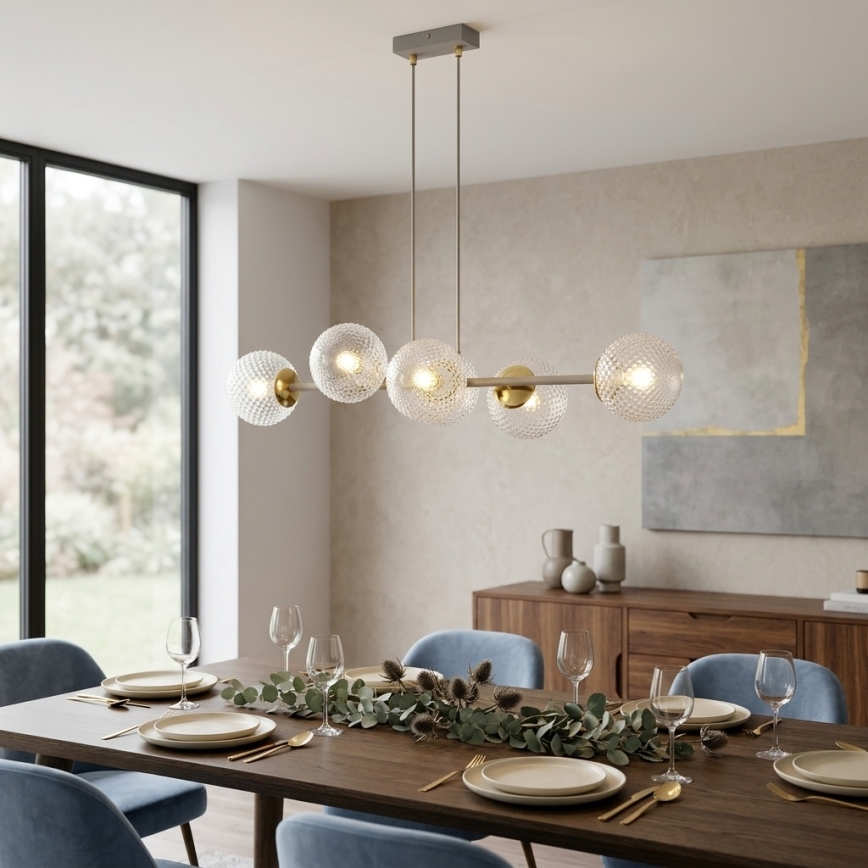 Brilagi - Suspension sur câble STELLA 6xE27/60W/230V beige/or