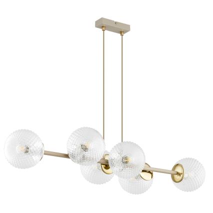 Brilagi - Suspension sur câble STELLA 6xE27/60W/230V beige/or