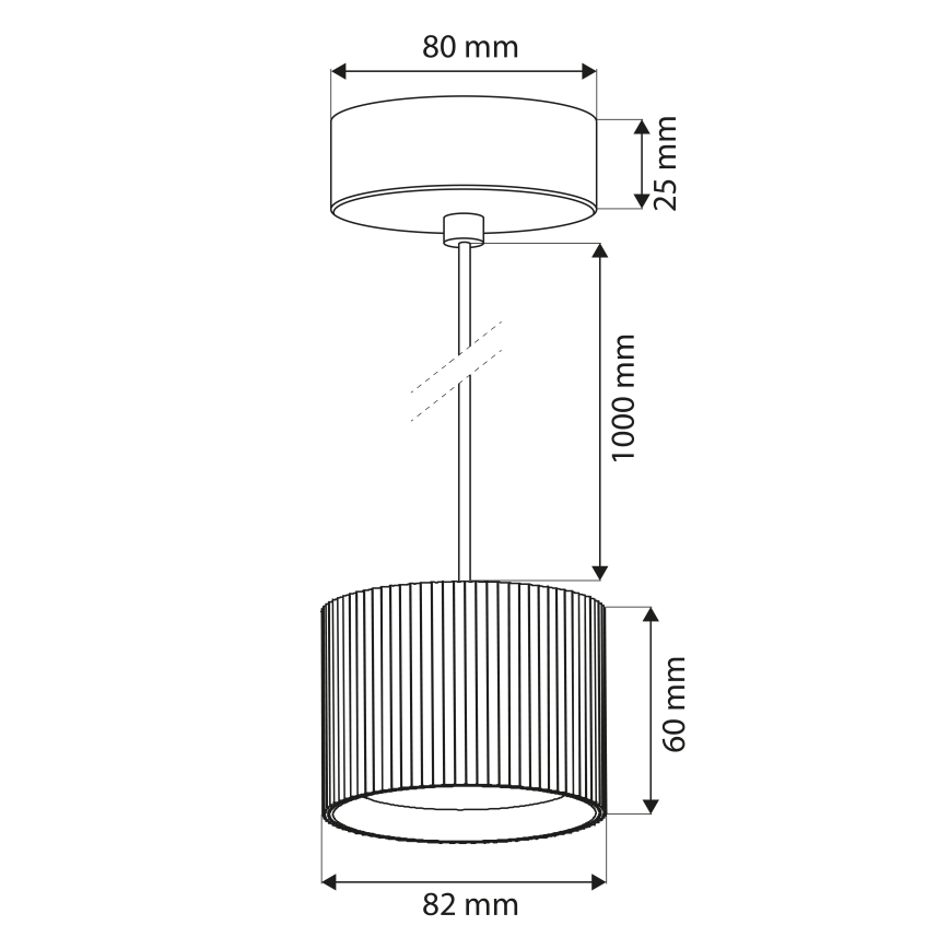 Brilagi - Suspension sur câble STRIPY 1xGX53/15W/230V noire