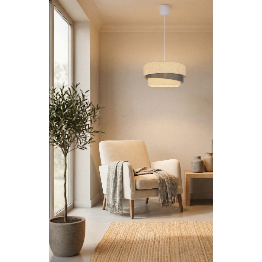 Brilagi - Suspension sur câble TRIO 1xE27/60W/230V Ø 40 cm crème/gris