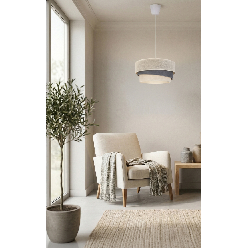 Brilagi - Suspension sur câble TRIO 1xE27/60W/230V Ø 40 cm crème/gris