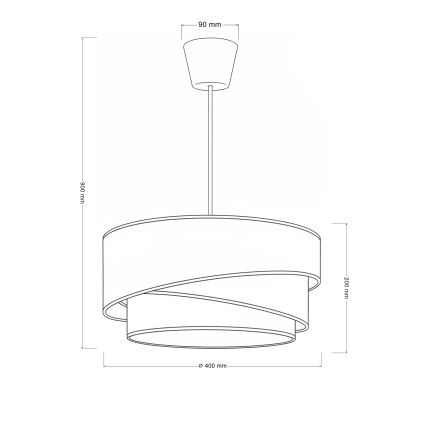 Brilagi - Suspension sur câble TRIO 1xE27/60W/230V Ø 40 cm crème/gris